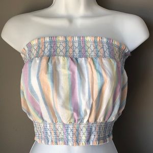 NEW Derek Heart Pastel Striped Tube Top